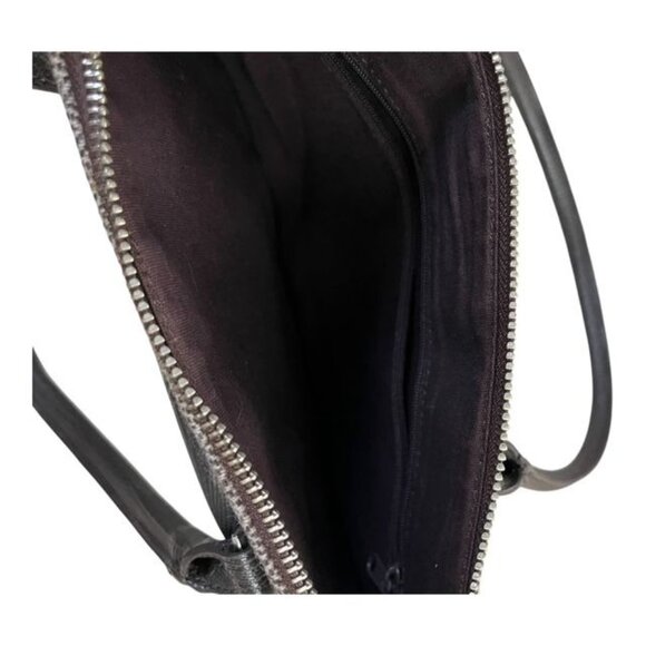 VTG Esprit Brown & Beige Herringbone Tote Bag – Faux Leather Trim – Classic Shou - Picture 6 of 6